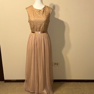 Elegant Sleeveless champagne Dress